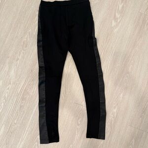 Alice & Olivia Black Leggings with Side Stripes